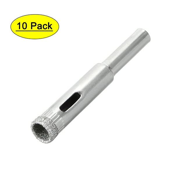 Uxcell Brocas de Perforación de Núcleo de Sierra de Vidrio de Diamante Niqueladas 10 Paquete 8mm