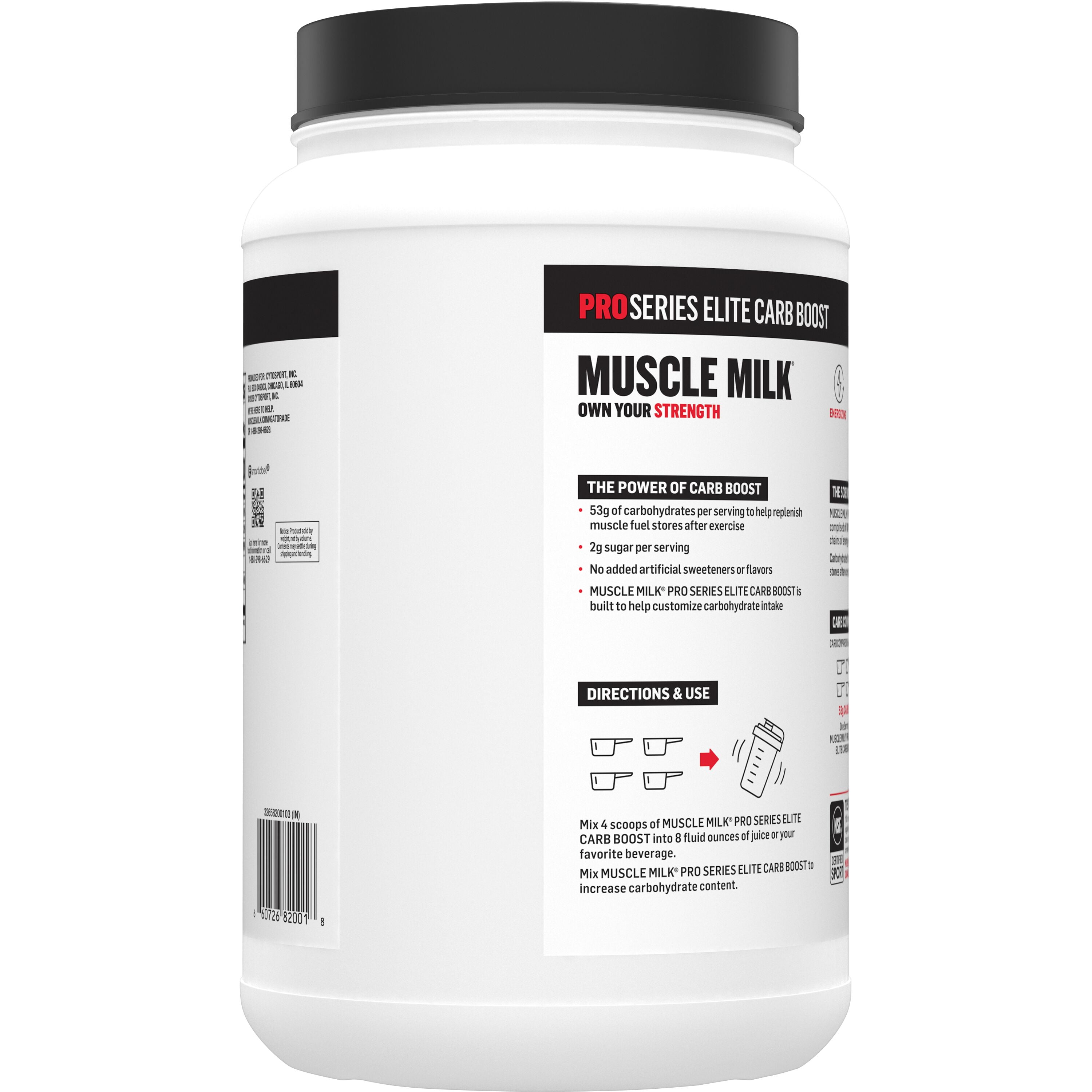 Muscle Milk Pro Series Elite Carb Boost Maltodextrin Powder, Unflavored, 1.98 Pound Canister