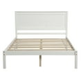 thumbnail image 3 of Full Size Platform Bed Frame with Wooden Headboard, Wooden Slat Support / No Box Spring Needed / Easy Assembly, White, 3 of 8