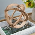 thumbnail image 3 of 9" Wood Decorative Ball Table Accent with Bead Trim - Natural Finish, 3 of 3