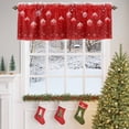 thumbnail image 4 of Christmas Ball Valances for Windows, 54 x 18in, Winter Snowflakes Watercolor Red Snowing Rod Pocket Kitchen Valance Curtain Light Filtering Window Treatments for Living Room Bedroom, 1 Panel, 4 of 7