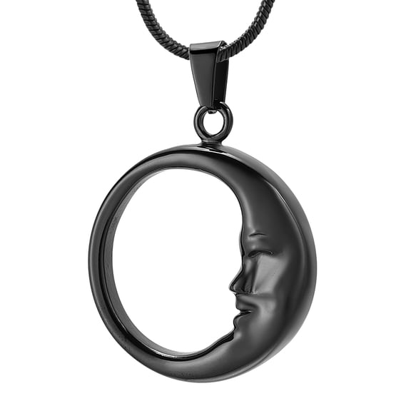 Moon Urn Necklaces for Ashes Stainless Steel Cremation Jewelry for Ashes Keepsake Urn Necklace for Human Pet Ashes Memorial Jewelry for Women Men Funeral Jewelry