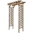thumbnail image 2 of Outsunny 79in Wooden Garden Arbor Arch Trellis with Classic Countryside Style, Pergola Style Roof for Climbing Vines for Ceremony Party Weddings, 2 of 9