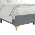 thumbnail image 3 of Castle Place Glam Velvet Upholstered King Bed, Light Grey, 3 of 8