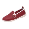 thumbnail image 2 of BRGZLK Slip On Loafers for Women Trendy Color Block Soft Bottom Flats Loafers Lightweight Fashionable Comfortable Non-Slip Business Casual Shoes Red 8.5, 2 of 9