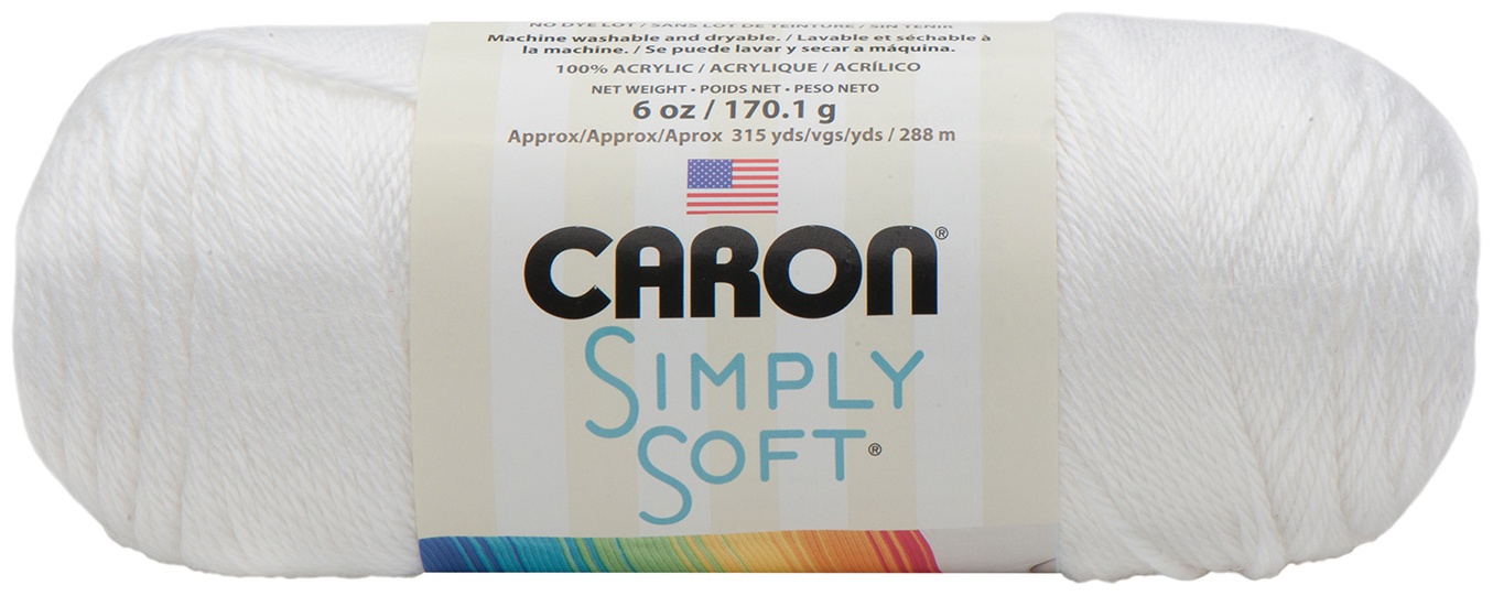 Caron Simply Soft White Yarn - Luxury Acrylic, Multipack of 12, Ideal ...