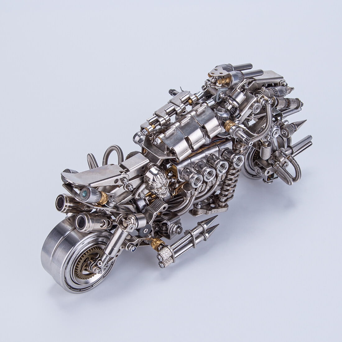 Motorcycle 3D DIY Metal Assembly Model | 600+ Piece Stainless Steel Puzzle Kit with Detailed Manual | Collector's Display for Home & Office Decor