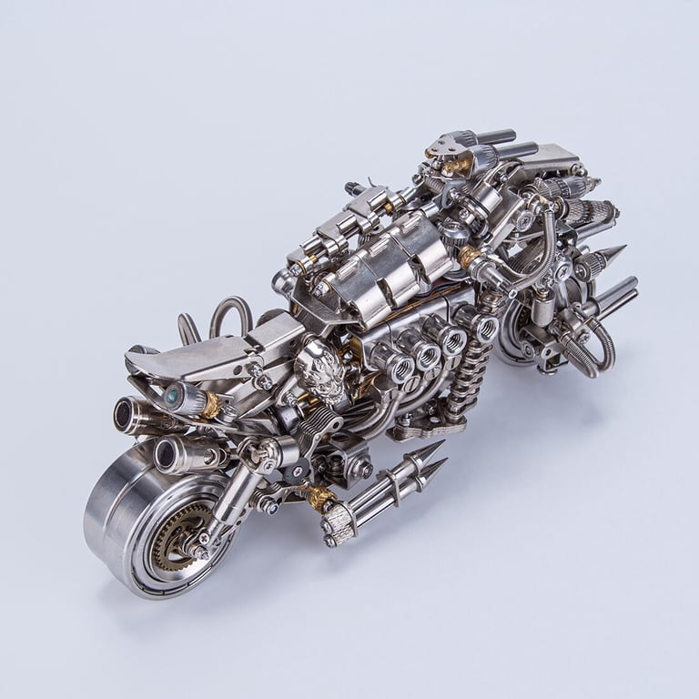 Motorcycle 3D DIY Metal Assembly Model | 600+ Piece Stainless