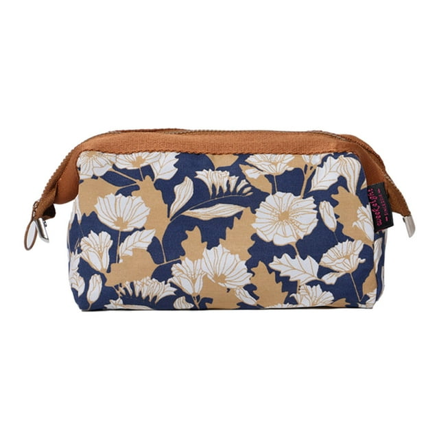 Soidarity Esenciales de belleza al alcance con bolsa de maquillaje portátil, accesorios cosméticos para organizador de viaje Bolsas de maquillaje Crisantemo marrón