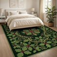 thumbnail image 3 of ODIKA 8'x10' Washable Area Rug Leaves Rings Festive Botanical Snake Motif Border Circle Round Flowing Dynamic for Dining Room, Large Office, Lounge, Non-Slip Chair-Friendly Mat, 3 of 7
