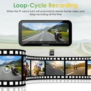 Carpuride Motorcycle CarPlay Screen, Dual 1080P Dash Cameras, IP67 Waterproof, Touch Screen (603D)