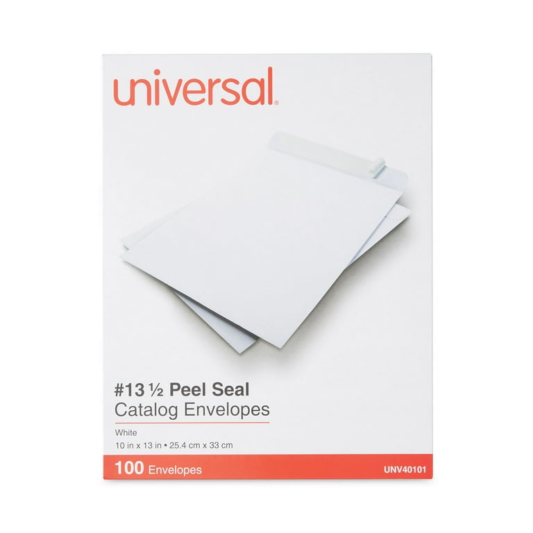 Peel Seal Strip Catalog Envelope, #13 1/2, Square Flap, Self-Adhesive Closure, 10 x 13, White, 100/Box Peel Seal Strip Catalog Envelope, #13 1/2, Square Flap, Self-Adhesive Closure, 10 x 13, White, 100/Box
