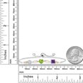 thumbnail image 3 of Gem Stone King 925 Silver and 10K Yellow Gold Green Peridot Purple Amethyst and Lab Grown Diamond Tennis Bracelet for Women By Keren Hanan (1.92 cttw, Adjustable up To 9 inch), 3 of 4