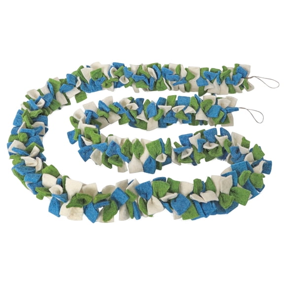 De Kulture Works Wool Felt Bow Garland, Eco Friendly, 72 Inch, Blue