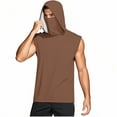 thumbnail image 6 of DDAPJ pyju Mens UPF 50+ Sun Protection Tank Tops with Mask 2025 Summer Sleeveless Hooded Shirt Cooling Ice Silk Hiking Fishing Shirts Liquidación Coffee M, 6 of 9