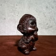 thumbnail image 3 of Ebony carved monkey figurine, a cute monkey zodiac animal figurine, a stress reliever for the workplace, a Feng Shui symbol., 3 of 3