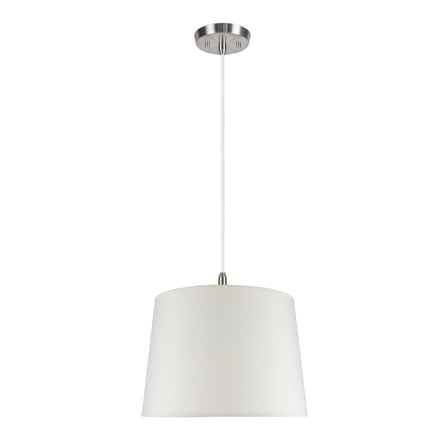 Aspen Creative 72021 Two-Light Hanging Pendant Ceiling Light with Transitional Hardback Fabric Lamp Shade, Off White, 16" width