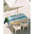 thumbnail image 3 of 60x102 Inch Outdoor Tablecloth with Umbrella Hole Zipper Rectangle Summer Beach Rectangular Tablecloths Outside Waterproof Coastal Ocean Tropical Palm Trees Patio Table Cloth Cover for Picnic Party, 3 of 8