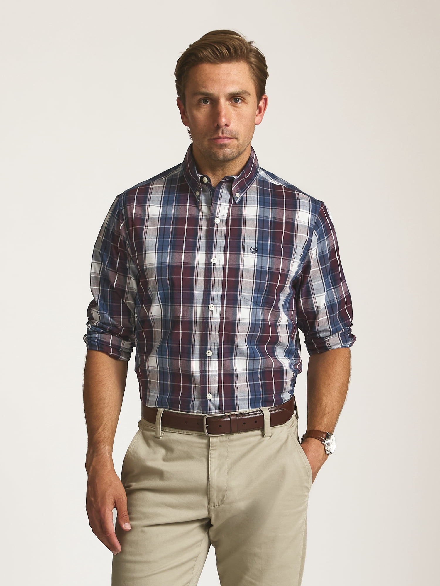 Chaps Men’s and Big Men’s Easy Care Long Sleeve Shirt, Sizes S–2XL