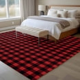 thumbnail image 4 of Rectangle Rug 8x10Ft Christmas Farm Red Black Buffalo Gingham Soft Indoor Throw Rugs Carpets for Living Dining Bedroom Kids Room Non-Slip Playroom Crawl Rug Floor Mats Rustic Classic Check, 4 of 9