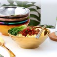 thumbnail image 3 of Stainless Steel Soup Bowl Japanese Style Ramen Bowls Creative Flat Bottom Food Container (Golden), 3 of 9