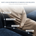 thumbnail image 4 of 118" Modern L-Shaped Modular Sectional Sofa with Reversible Chaise,5-Seat Upholstered Comfy Chenille Cloud Couch with Double Cushions and Storage Pockets for Living Room,Bedroom,Apartment,Dark Blue, 4 of 8