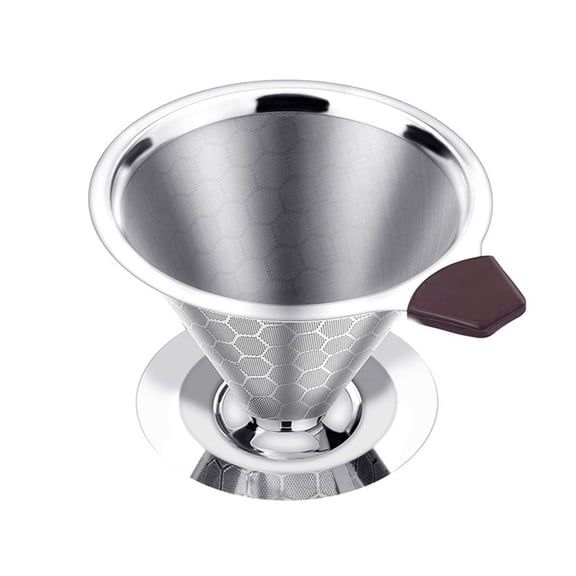 Pour over Coffee Filter Dripper Reusable Stainless Steel Drip Coffee Maker Cone Coffee Mesh Filters for 1-4 Cup