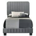 thumbnail image 4 of Glory Furniture Lodi Velvet Upholstered Twin Bed in Gray, 4 of 6