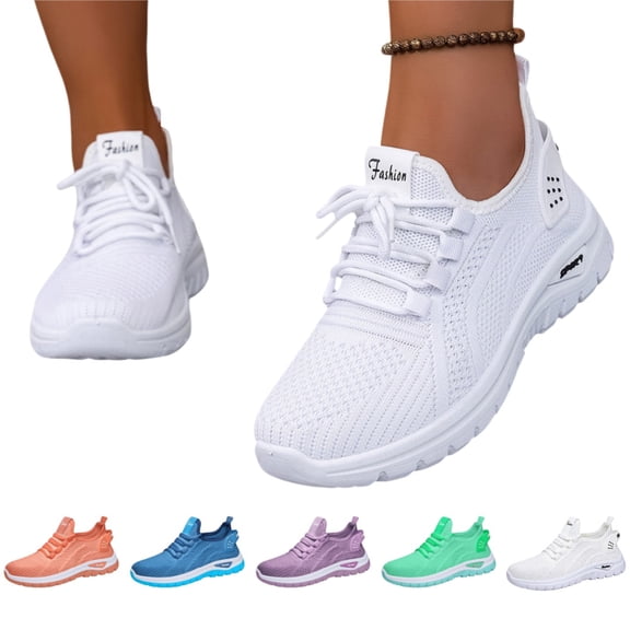 EKVAHL Orthopedic Shoes for Women with Arch Support Slip-On Walking Shoes Lightweight Breathable Orthopedic Mesh Shoes Hands Free Athletic Walking Sneakers