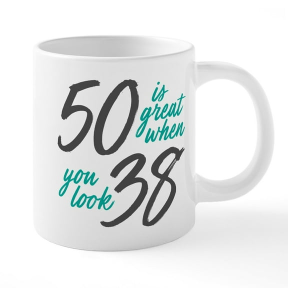 CafePress - 50 Is Great - 20 Oz White Ceramic Mega Mug