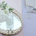 thumbnail image 6 of Efavormart 14" x 10" Gold Metal Crystal Beaded Decorative Serving Tray Oval Mirror Tray For Wedding Birthday Party, 6 of 11