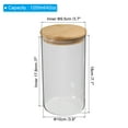 thumbnail image 2 of Unique Bargains 42 oz Glass Jar with Airtight Bamboo Lid Glass Kitchen Container Clear Food Storage Jar (18x10cm), 2 of 6