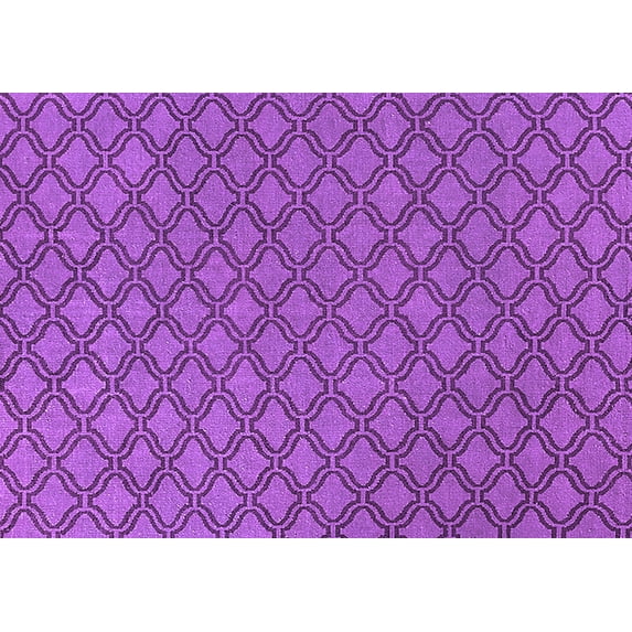 Ahgly Company Indoor Rectangle Trellis Purple Modern Area Rugs, 5' x 7'