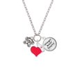 thumbnail image 2 of Delight Jewelry Silvertone Small Antiqued Butterfly - Red Heart Nurse Strong Zoe Necklace, 2 of 4
