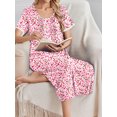 thumbnail image 5 of KISSGAL Nightgowns for Women Button Front Henley Neck House Dress Short Sleeve Soft Pajamas Dress Sleepwear, 5 of 8