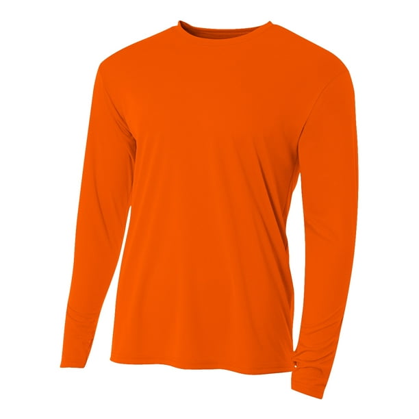 A4 - A4 N3165 Mens Cooling Performance Long Sleeve Crew - Safety Orange ...