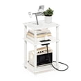 thumbnail image 4 of Furinno Just 3-Tier Turn-N-Tube Open Storage Side Table, End Table with USB and Type-C Charging Station, White/White, 4 of 6