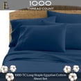 thumbnail image 2 of King 6-Piece Sheet Set 1000-Thread Count 100% Pure Organic Cotton, 10" Deep Pockets (1 Flat, 1 Fitted, 4 Pillowcases) - Mediterranean Blue, 2 of 7