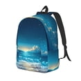 thumbnail image 1 of Disketp Night Sky Beach Scene print Canvas Backpack Lightweight Travel Daypack Student Rucksack Laptop Backpack-Medium, 1 of 5