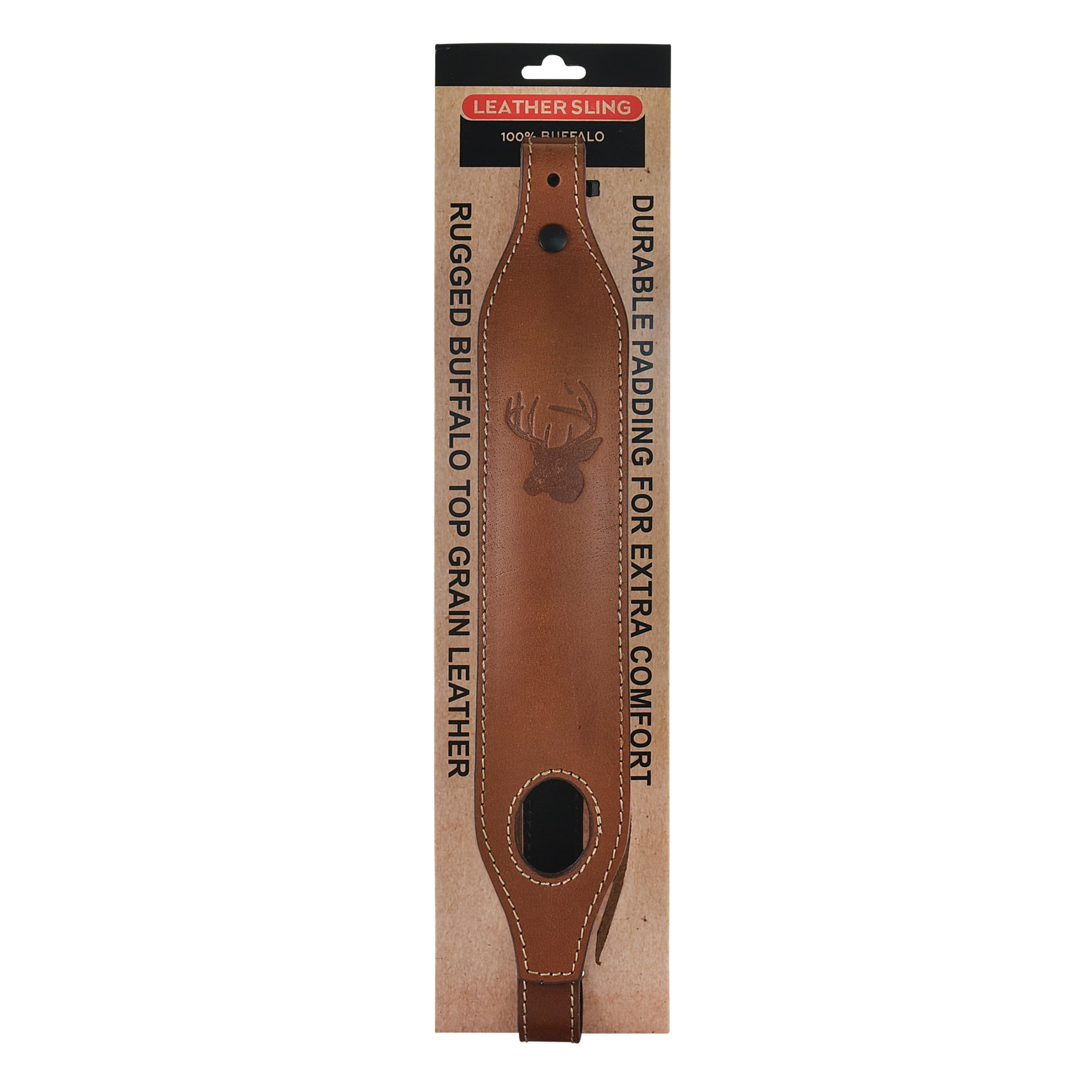 Saddle Mate Rugged Buffalo Brown Leather Gun Sling with Padding