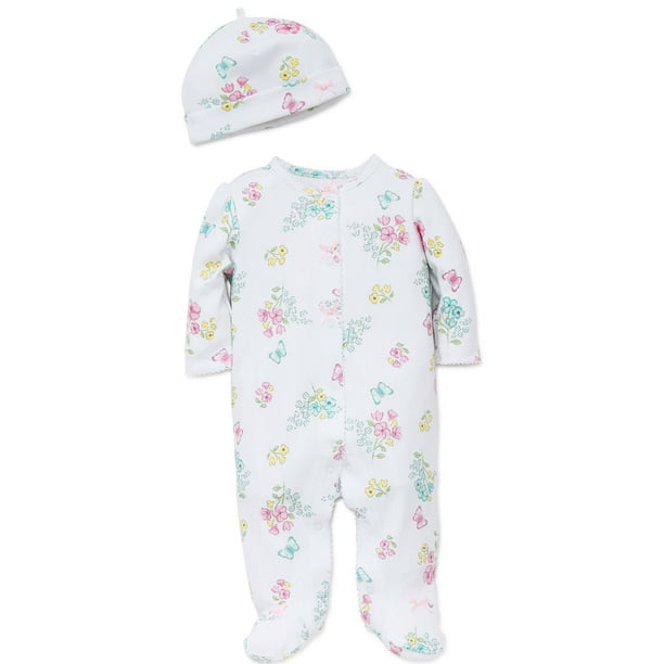 LTM Baby Floral Meadow Footie Pajamas For Baby Girls Sleep N Play One