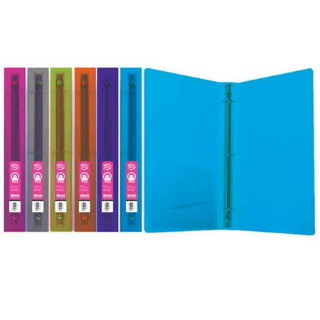 DDI 1126445 1 in. Frosted Color Poly 3-Ring Binder with Pocket Case Of 48