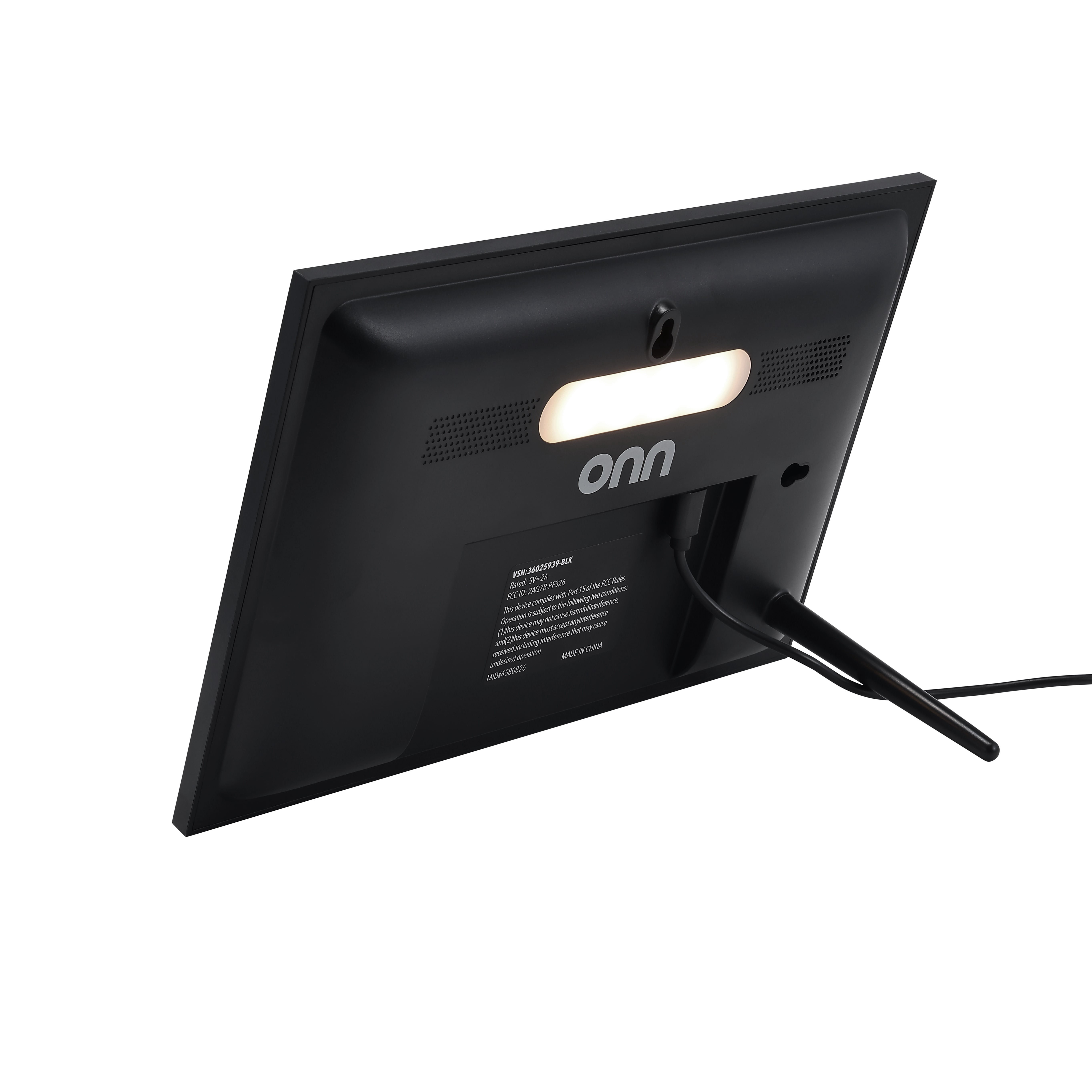 Onn 10.1" WiFi Digital Photo Frame with 16GB Storage, Frameo App, Android 11, Photo & Video Sharing, Ambient Lighting - Black