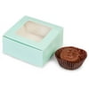 25 PK, Aqua Window Candy Truffle Boxes 2-5/8 x 2-3/4 x 1-1/4" Holds 4 For Wedding Favors, & Basket Fillers, Made In USA