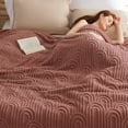 thumbnail image 1 of Manta polar para cama, tamaño queen, color rosa empolvado, 230 x 230 cm, 1 of 6