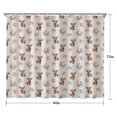 thumbnail image 5 of Beige Highland Cow Flower Pattern Shower Curtain 84"x72" ,Bathroom Decorative Shower Curtains Set with 12 Hooks,Modern Waterproof Washable Shower Curtain, 5 of 6