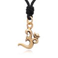 thumbnail image 1 of Handmade Om Ohm Handmade Brass Charm Necklace Pendant Jewelry With Cotton Cord, 1 of 1