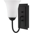 thumbnail image 2 of 5.5 inch 1 Light Black Wall Sconce with White Glass Shade, 2 of 6