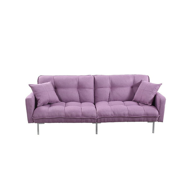 Divano Roma Furniture Tufted Split Back, Purple Sofa Bed