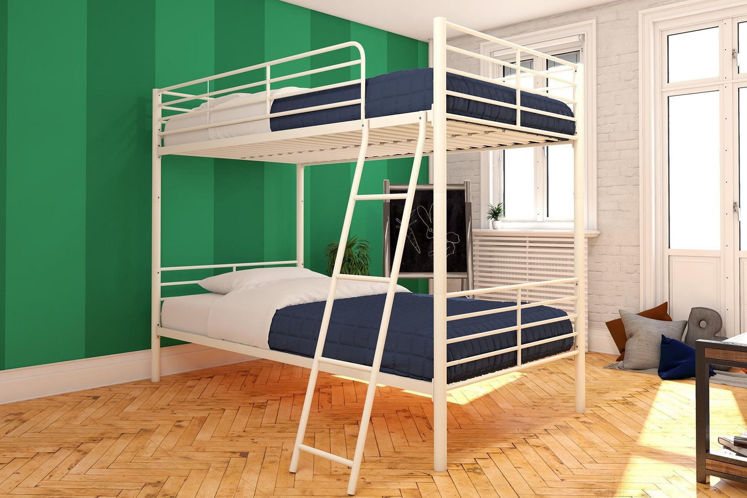 Convertible Twin over Twin Metal Bunk Bed